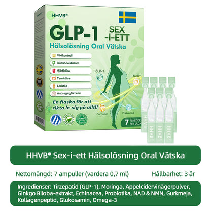 Officiell butik | 𝐇𝐇𝐕𝐁®🎁🎁𝐆𝐋𝐏-𝟏 SIX-IN-ONE Hälsolösning Oral Vätska (En dos varje dag – synliga resultat på bara 7 dagar) ✅ För fetma, hjärt-kärlhälsa, diabetes, sömnapné, ledproblem och mer 🎁