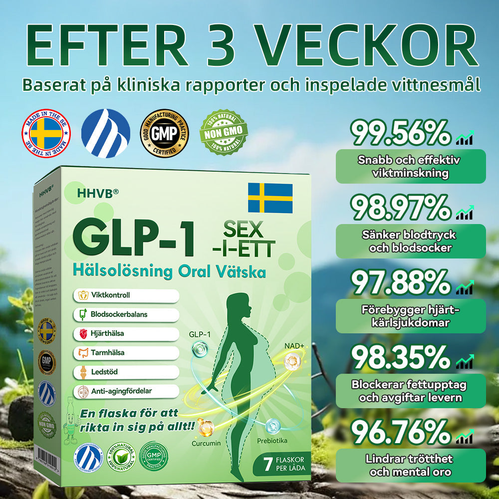 Officiell butik | 𝐇𝐇𝐕𝐁®🎁🎁𝐆𝐋𝐏-𝟏 SIX-IN-ONE Hälsolösning Oral Vätska (En dos varje dag – synliga resultat på bara 7 dagar) ✅ För fetma, hjärt-kärlhälsa, diabetes, sömnapné, ledproblem och mer 🎁