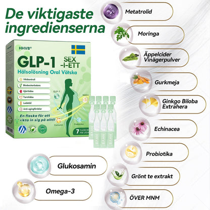 Officiell butik | 𝐇𝐇𝐕𝐁®🎁🎁𝐆𝐋𝐏-𝟏 SIX-IN-ONE Hälsolösning Oral Vätska (En dos varje dag – synliga resultat på bara 7 dagar) ✅ För fetma, hjärt-kärlhälsa, diabetes, sömnapné, ledproblem och mer 🎁